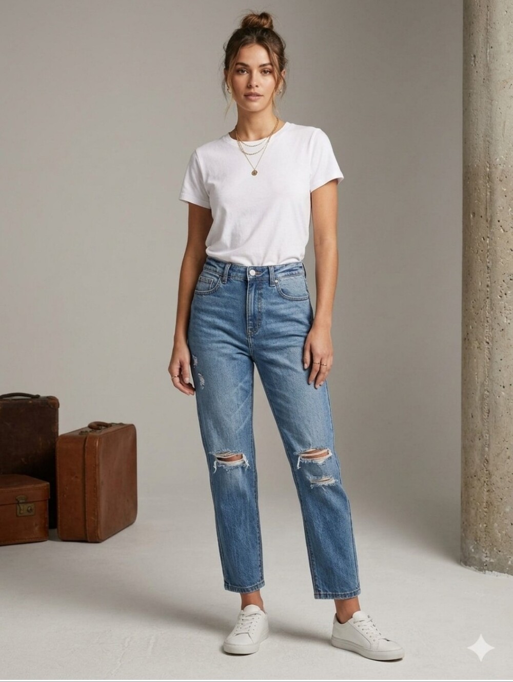 Eunina Rocky Super High Rise Boyfriend Ankle Jeans. Size 5.
